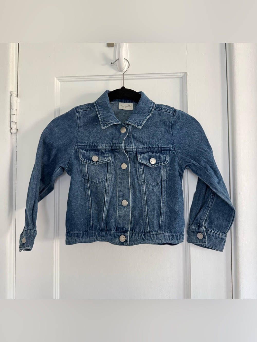 Miki Miette Memphis Denim Jacket Button Down Patches Size 4T